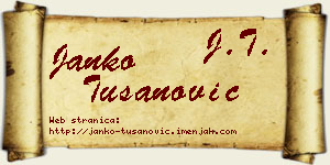 Janko Tušanović vizit kartica